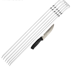 Шампуры набор 6 шампуров уголком 1хоз.нож размер 585х10х1,5мм