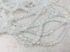 Бусины граненые Рондель, d 8 мм, 1 уп=10 нитей, 1 нить 40 см, прозрачный AB