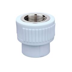 Муфта комбинированная ViEiR PPR 20×1/2" внутренняя резьба латунь белая для полипропиленовых труб (VER203SF)