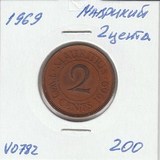 V0782 1969 Маврикий 2 цента