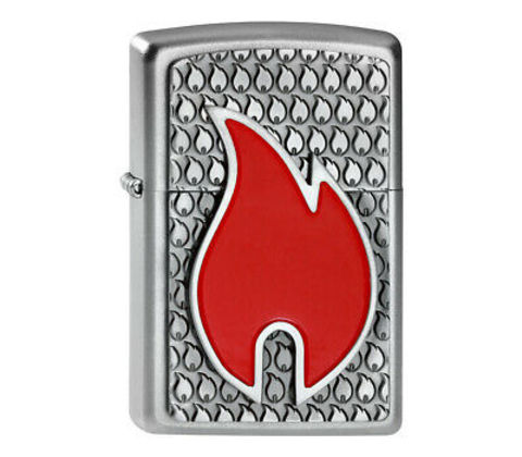 Зажигалка Zippo с пламенем, цвет латунь/сталь, серебристая, 36х12х56 мм (205 Zippo Flame Emblem) | Wenger-Victorinox.Ru