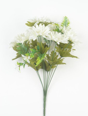 Астры искусственные цветы белые, 9 голов, букет 45 см, 1 шт.