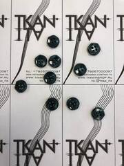 Пуговица пластиковая рубашечная четырехпрокольная (пластик, Глубокий изумрудно-зеленый, 12)