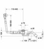 Duravit  790000000000000 Слив-перелив, Duravit, вид-для ванны, тип-полуавтоматический, диаметр слива, мм-52, накладки-есть, материал-пластик, цвет-хром