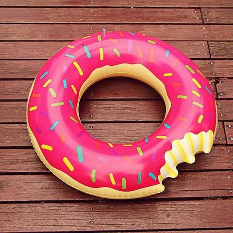 Надувной круг пончик розовый Donut D=120см