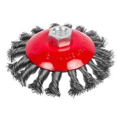 45-2-811 Щетка-крацовка коническая, витая стальная проволока, посадочная гайка М14, 115мм (РемоКолор)