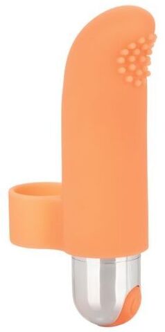 Оранжевая пулька-насадка на палец Finger Tickler - 8,25 см. - California Exotic Novelties Intimate Play SE-1705-00-2