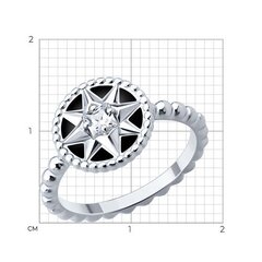 Стильное кольцо ROSE de VENTS из серебра 925 пробы черное/белое
