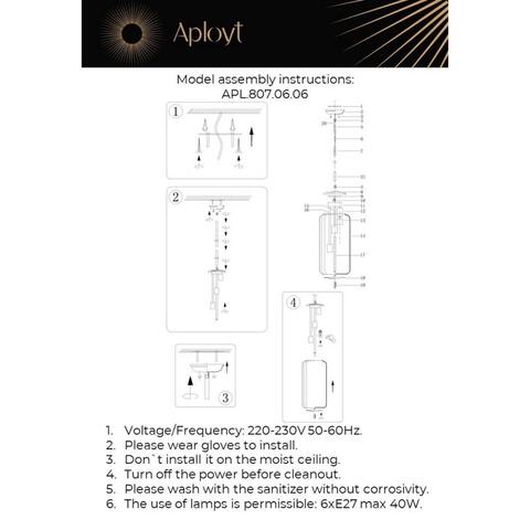 Подвесной светильник Aployt Sandra APL.807.06.06