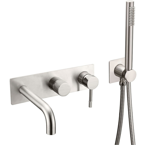 Boheme 464-3-NB Смеситель встроенный + ручной душ + излив Uno Nickel Brush