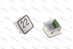 Кнопка (кнопочный модуль) KA302-D-R "22 этаж", квадратная, динамическая красная подсветка, Брайль