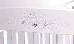 С 757 Кровать детская "Юлиана"  резьба №8,  №10 (Птички) (слоновая кость)