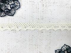 Кружево хлопковое/Тесьма вязаная, ш. 1 см, св.бежевый