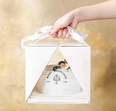 Коробка для торта Сундук премиум 15х15х16 см Белый
