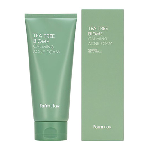 Farmstay Tea Tree Biome Calming Acne Foam Успокаивающая пенка для умывания проблемной кожи