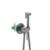 Aquatek AQ1021BGM AQ1021BGM ЕВРОПА комплект для гигиенического душа встроенный (смеситель + гигиеническая лейка + шланг), шлиф. черный хром