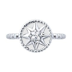 Стильное кольцо ROSE de VENTS из серебра 925 пробы черное/белое