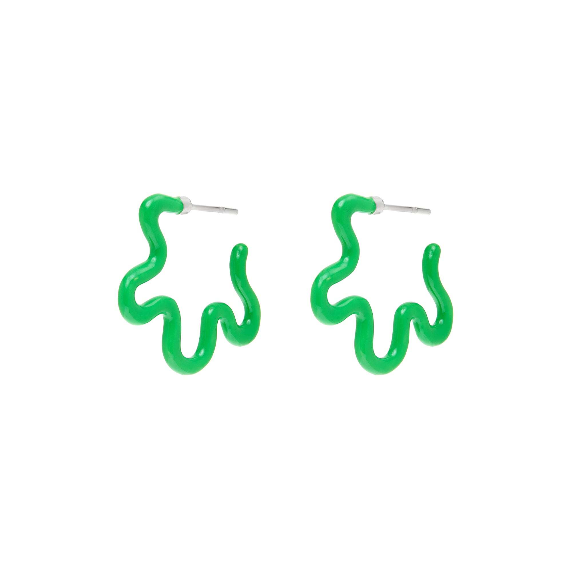 Green Candy Wave Earrings