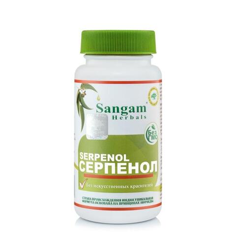 Серпенол Serpenol, 750 мг, 60табл Sangam Herbals