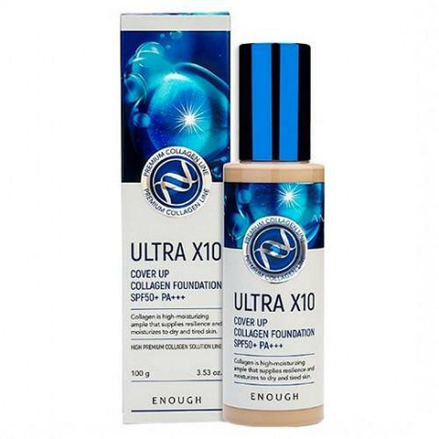 Enough Premium Ultra X10 cover up Collagen foundation  Основа тональная с коллагеном