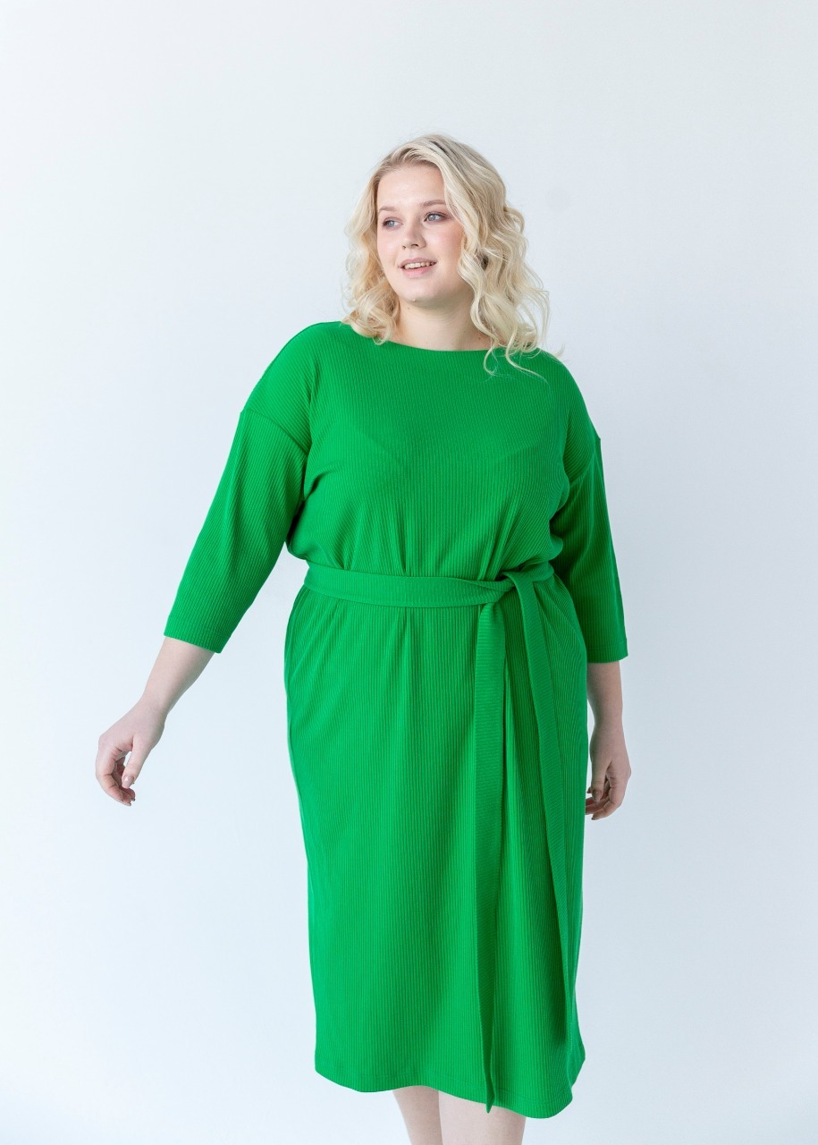 Трикотажное платье MIDI, зеленый