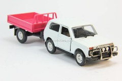 VAZ-21213 Niva Lada with trailer Bison (white) Agat Mossar Tantal 1:43