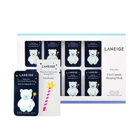 Laneige White Dew Vita Capsule Sleeping Mask (3 мл + 1 гр) *8 шт