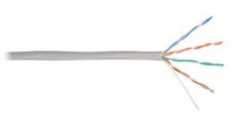 Кабель NIKOLAN U/UTP 4pair, Cat5e, Solid, In, PVC (4100A-GY) (305м.)