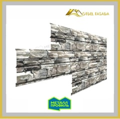 Сайдинг металлический L -Брус ХL ECOSTEEL Глянцевый 0,5мм Белый камень (в наличии)