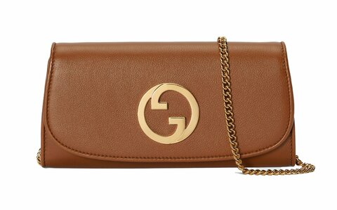 Кошелек на цепочке Gucci Blondie Continental коричневый