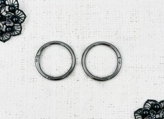 Кольцо-карабин для сумок, d 3,2 см, тёмный никель