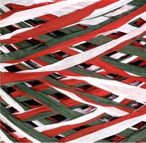 Шпагат бумажный для оформления подарков Alstad, 50 м, бумага, белый/зеленый/красный