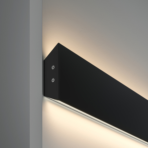 Алюминиевый профиль Maytoni накладной 18×48 (Черный, 2 м), ALM-1848-B-2M