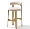 Барный стул Granite 75 см, бежевый шенилл, массив ясеня в натуральном цвете
