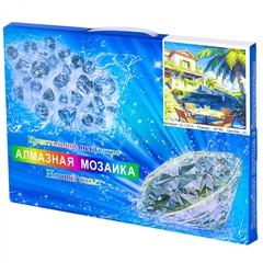 
          Алмазная мозаика Alingar, на подрамнике, с полным заполнением, (глянц) дизайн рамка, 30х40 см, 19 цветов, "Завтрак на отдыхе"