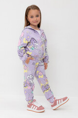 брюки  для девочки  КР 400792/пастельно-лиловый,позитив к541