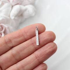 Подвеска Палочка с фианитами 19*2 мм, родий, П476