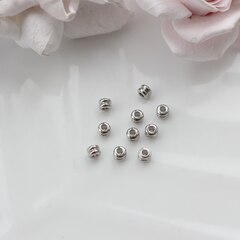 Бусина разделитель (спейсер), 4*3 мм, родий, 10 штук, Р043