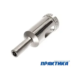 Коронка алмазная ПРАКТИКА .Сделай сам по стеклу и керамике 16мм (2шт) (777-277)