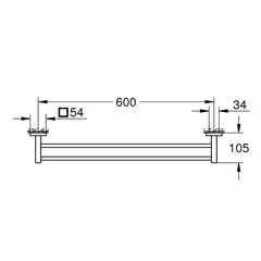 Держатель полотенца двойной Grohe Start Cube 600 мм (41104DC0)