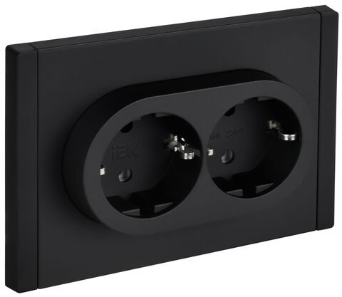 FORTE&PIANO Роз. 2-я с з/к без з/ш б/к 16А FP124M чер. IEK