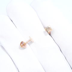 51-122-02199-1 - Квадратные, небольшие серьги-пусеты из золота 585пр