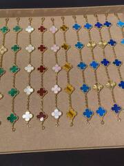 Браслет VCA коллекция VCA Alhambra 5 мотивов клевер yellow VGOLD