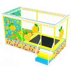 Батутный комплекс с поролоновой ямой и скалодромом «Ананас» (5х2.35х2.8м)