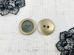 Пуговицы, d 1,5 см, 2 прокола, тёмное золото