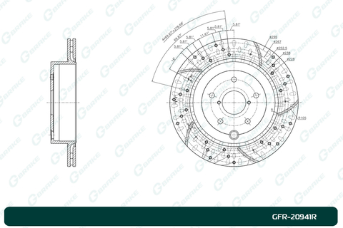 Диск тормозной перфорированный G-brake GFR-20941R правый