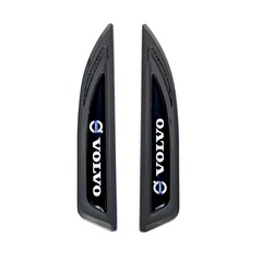 Накладки/наклейки Volvo объемные металлические ("плавник" Вольво 14,5х2,5см). 2 шт в комплекте. Бронзовый цвет