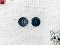 Пуговицы, d 1,5 см, 4 прокола, тёмно-синий