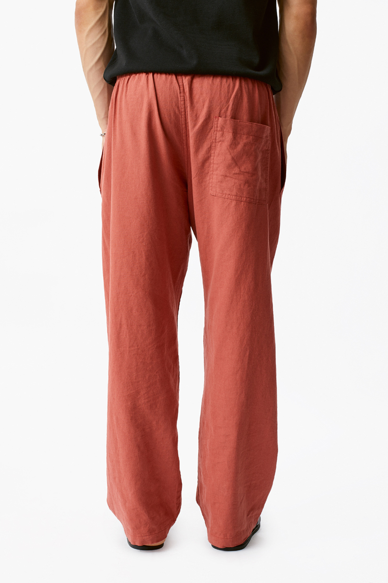 Льняные брюки кирпичного оттенка HEATHEN