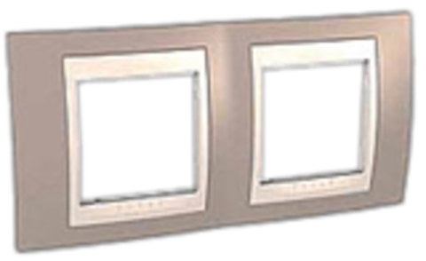 Рамка на 2 поста. Цвет Коричневый/Белый. Schneider electric Unica Хамелеон. MGU6.004.874